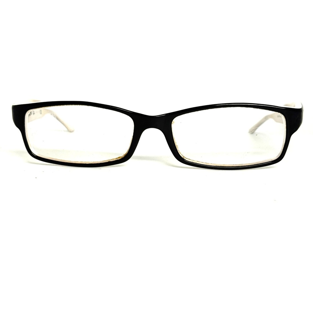 Ray-Ban RB 5114 2097 Eyeglasses Black White Rectangular Frame 52-16-135